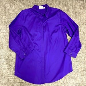 Chico’s purple Button Down No Iron Collection Size 3